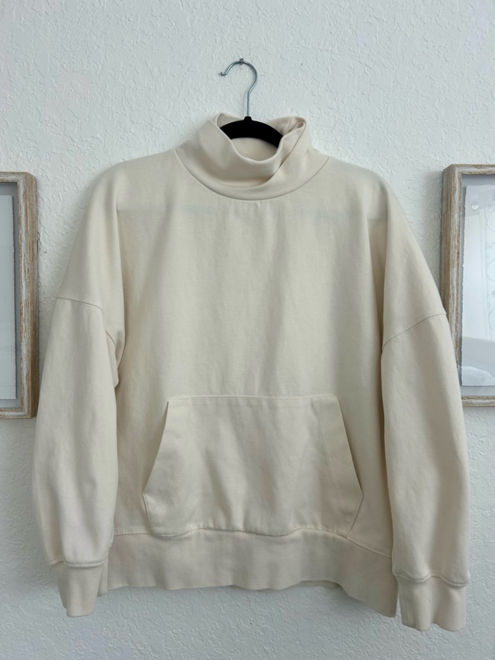 Zara Cream Cowl Neck Pocket Sweater